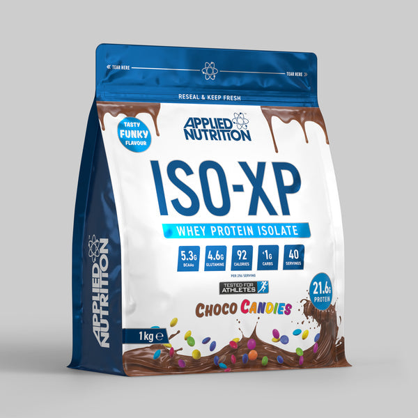 Applied Nutrition Iso-XP whey protein isolate powder with colorful sprinkles for easy mixing