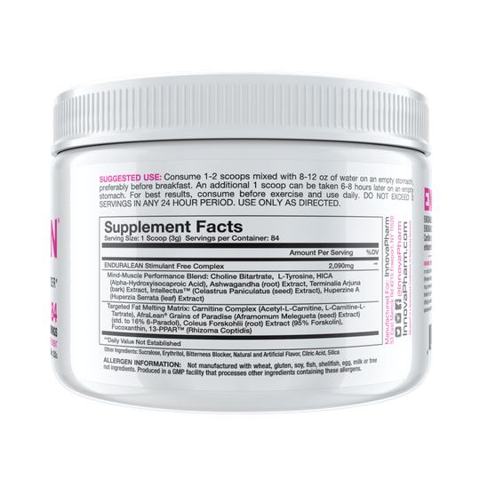 Innovapharm Enduralean Stim Free - 252g / Pink Lemonade - Weight Loss Support Powder