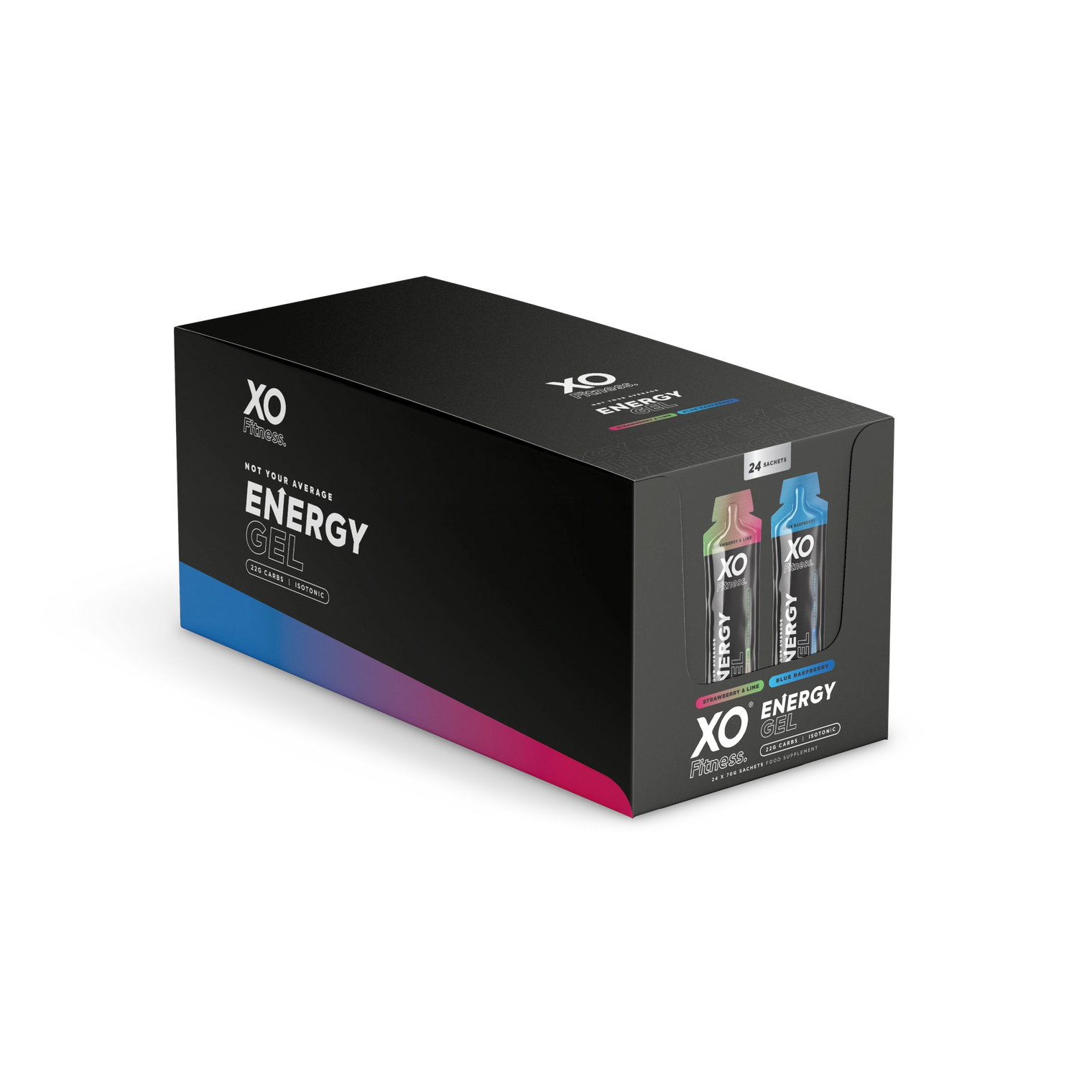 XO Fitness Gels (Star&Lime x12 / Blue Rasp x12) 24x70g