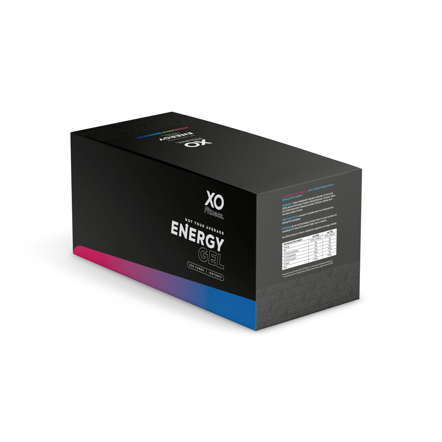 XO Fitness Gels (Star&Lime x12 / Blue Rasp x12) 24x70g