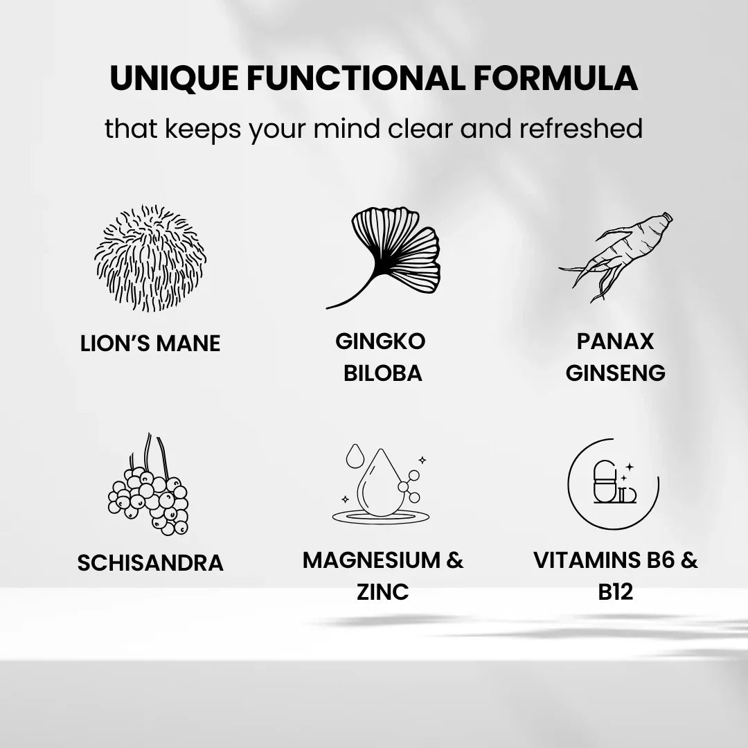 Euno Clarity & Focus Nootropics Drink with Lion’s Mane and Ginkgo Biloba for mental boost