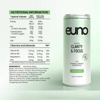 Euno Clarity & Focus Nootropics Drink with apple acai flavor, lion’s mane, vitamins