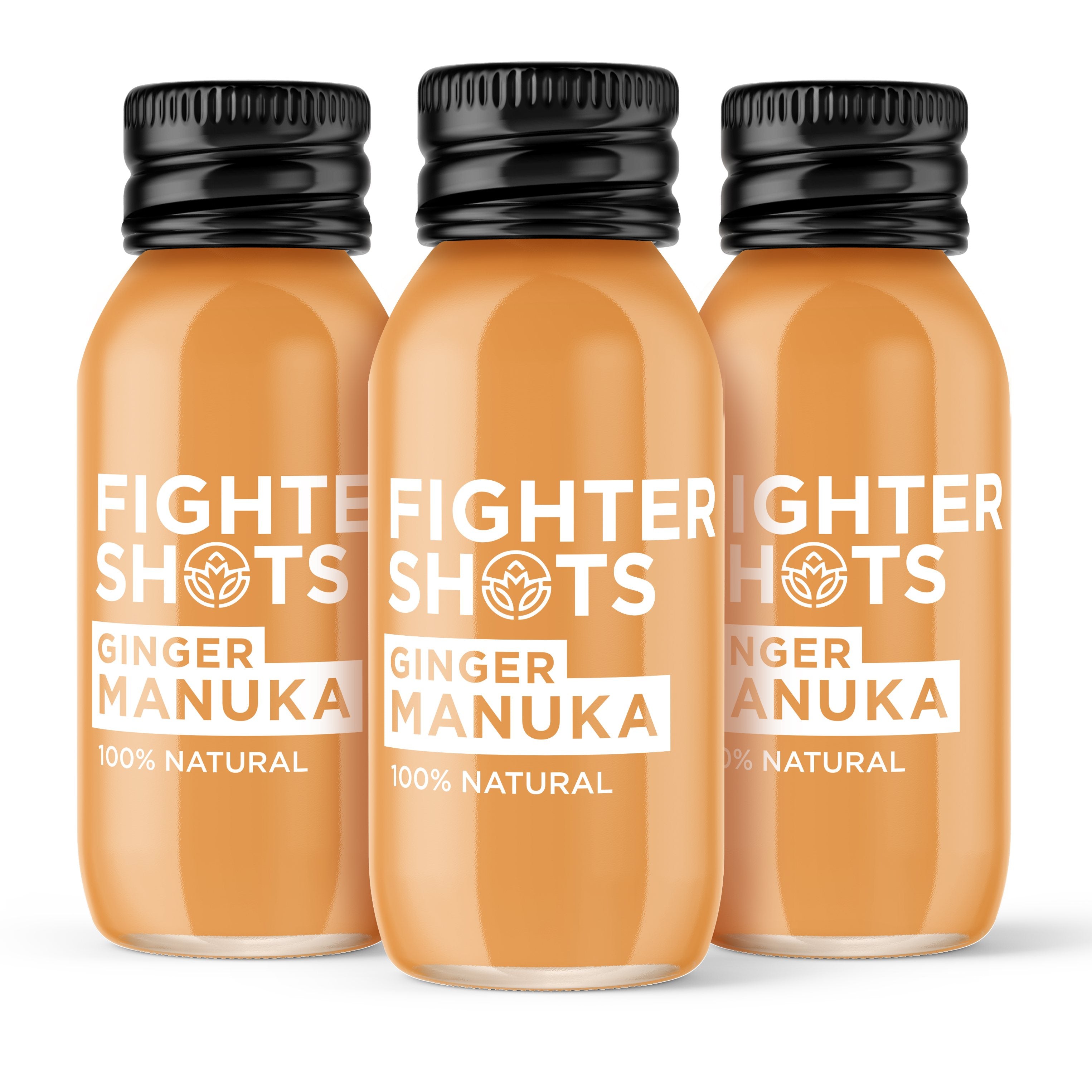 Fighter Shots - 12x60ml / Ginger Manuka Honey - Immunity Support Shots
