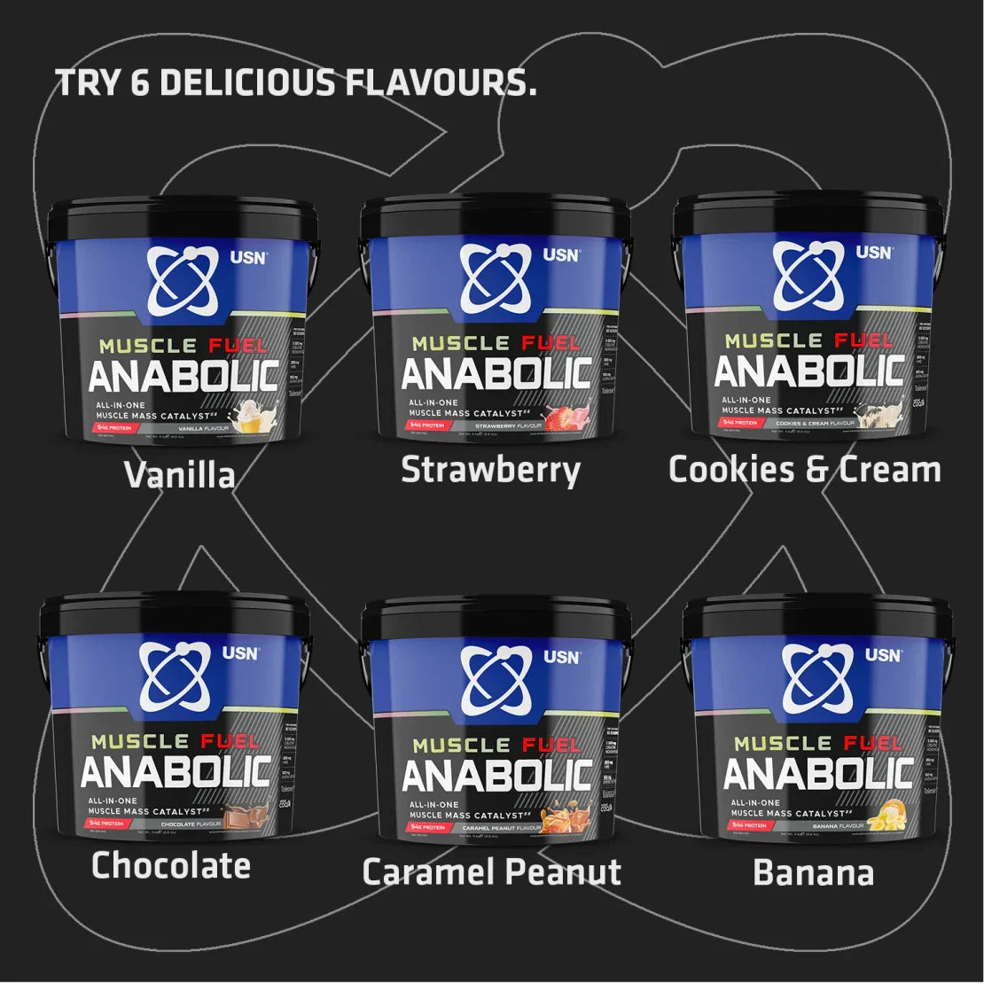 USN Muscle Fuel Anabolic Gainer Variety Pack All In One Gainer Powder