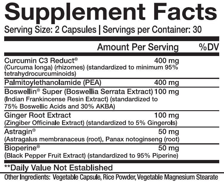 Innovapharm Flexamend supplement facts label for natural joint support and enhancing joint health