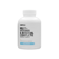 White supplement bottle labeled 'Multi-Vitamin & Mineral Complete' on a white background