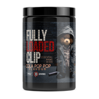 Black tub of Fully Loaded Clip EAA for muscle recovery and delicious flavors, 345g