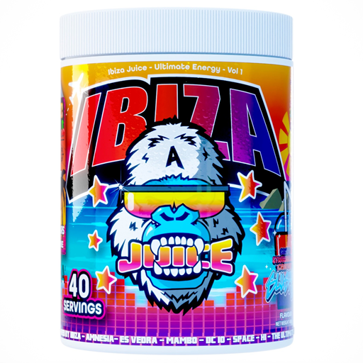 Gorillalpha Ibiza Juice - 480g / Ultimate Grape Strawberry Orange Lime Slushy - Pre-Workout Powder