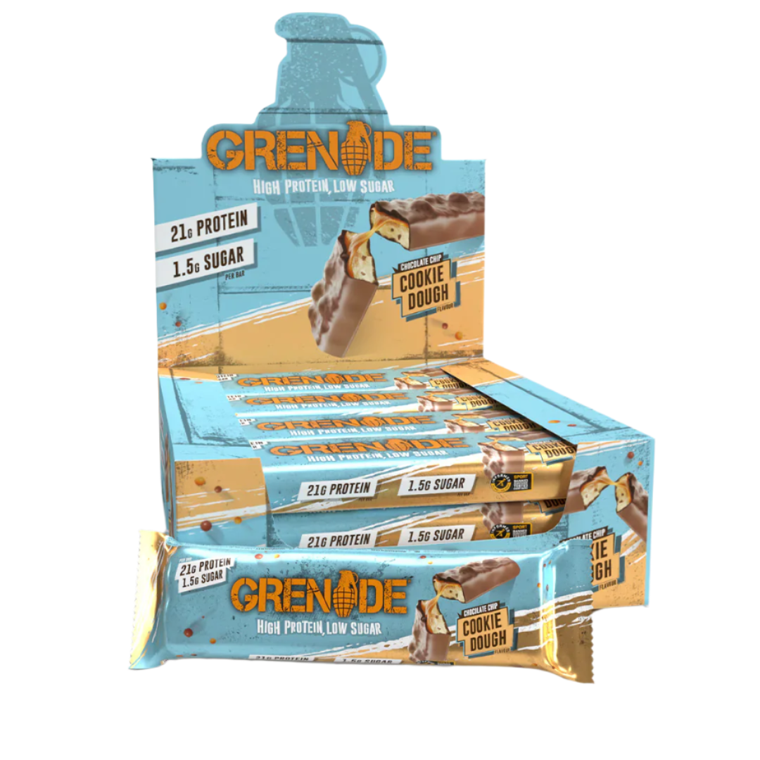 Grenade Protein Bar - 12x60g / Chocolate Chip Cookie Dough - Protein Bars