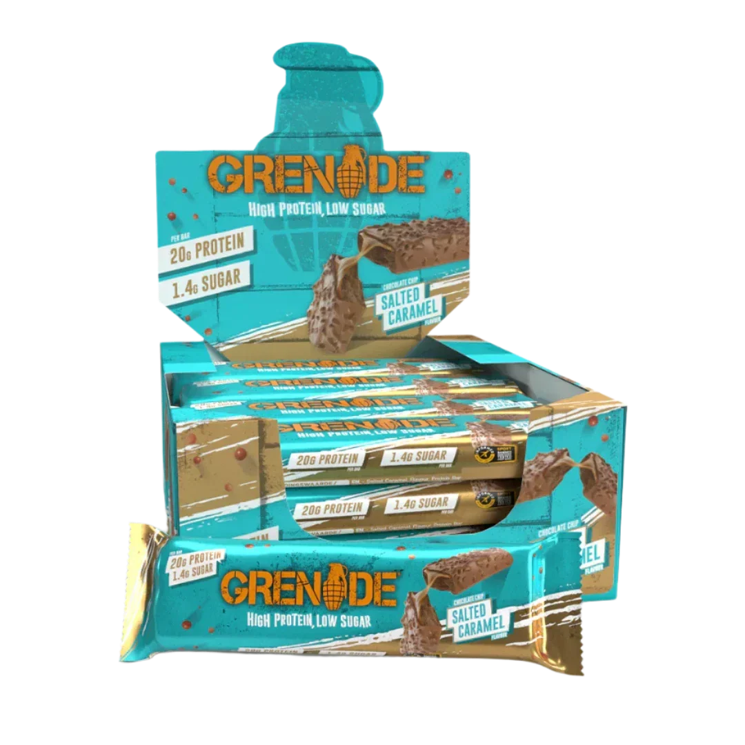 Grenade Protein Bar - 12x60g / Chocolate Chip Salted Caramel - Protein Bars