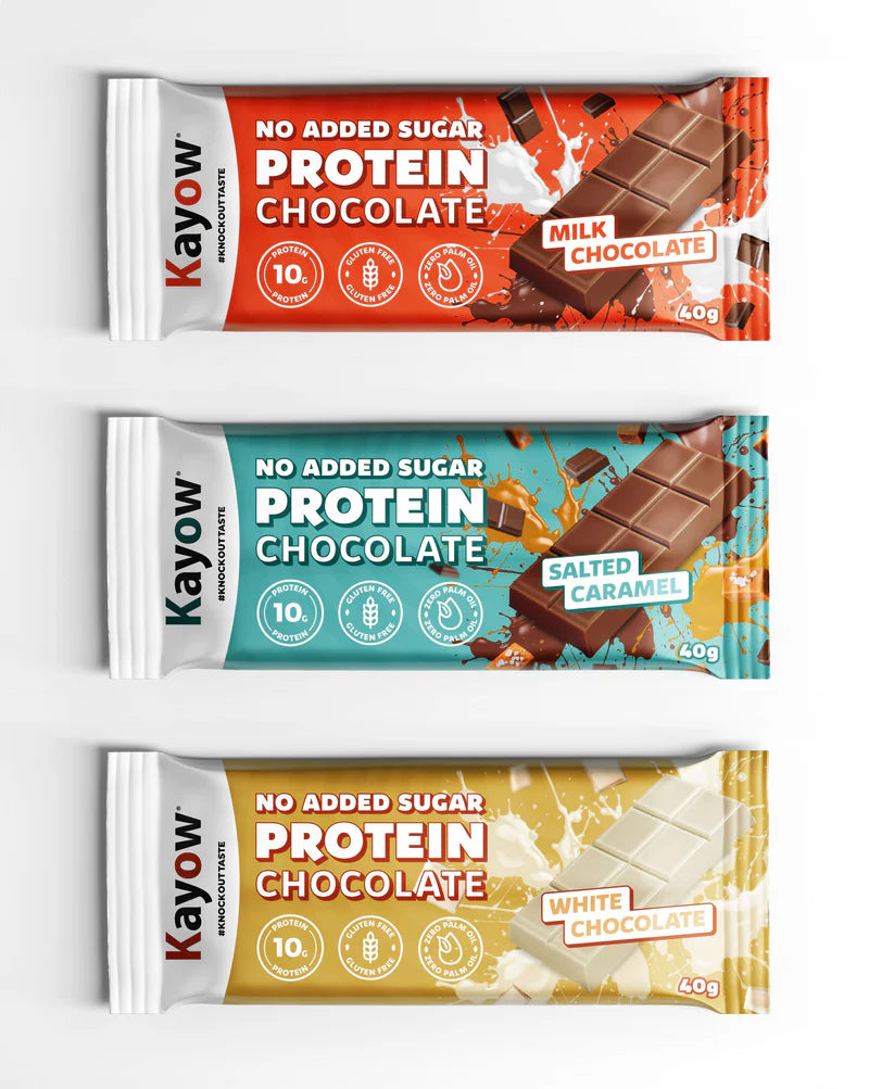 Kayow Nutrition No Added Sugar Protein Chocolate 12x40g - MyGymSupplements