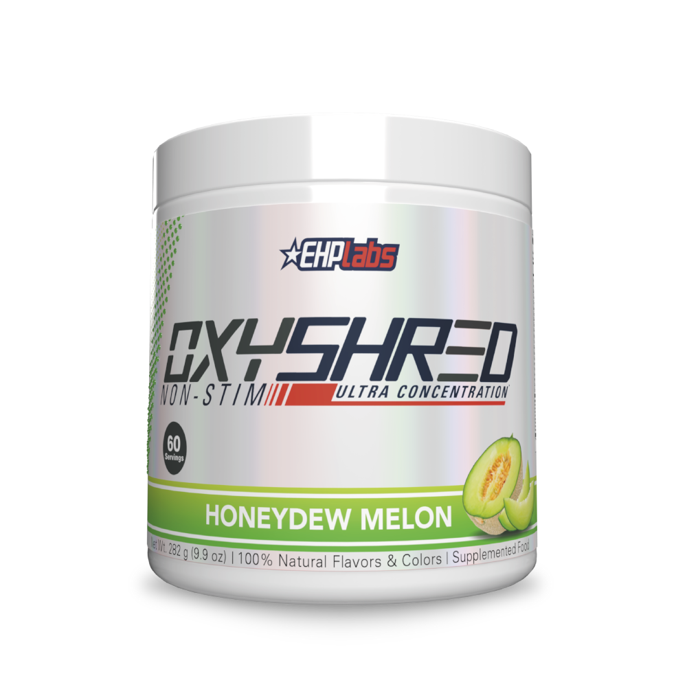 Honeydew melon flavored EHP Labs OxyShred Non-Stim fat loss dietary supplement powder