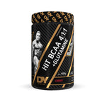 Black and gold DY Nutrition Hit BCAA 4:1:1 plus Glutamine supplement container