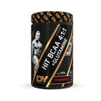 Black container of Nutrition Hit BCAA with Glutamine powder for muscle recovery