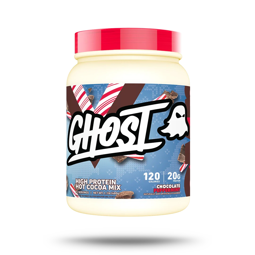 Ghost High Protein Hot Cocoa Mix - 480g / Peppermint Hot Chocolate - Protein Cocoa Powder