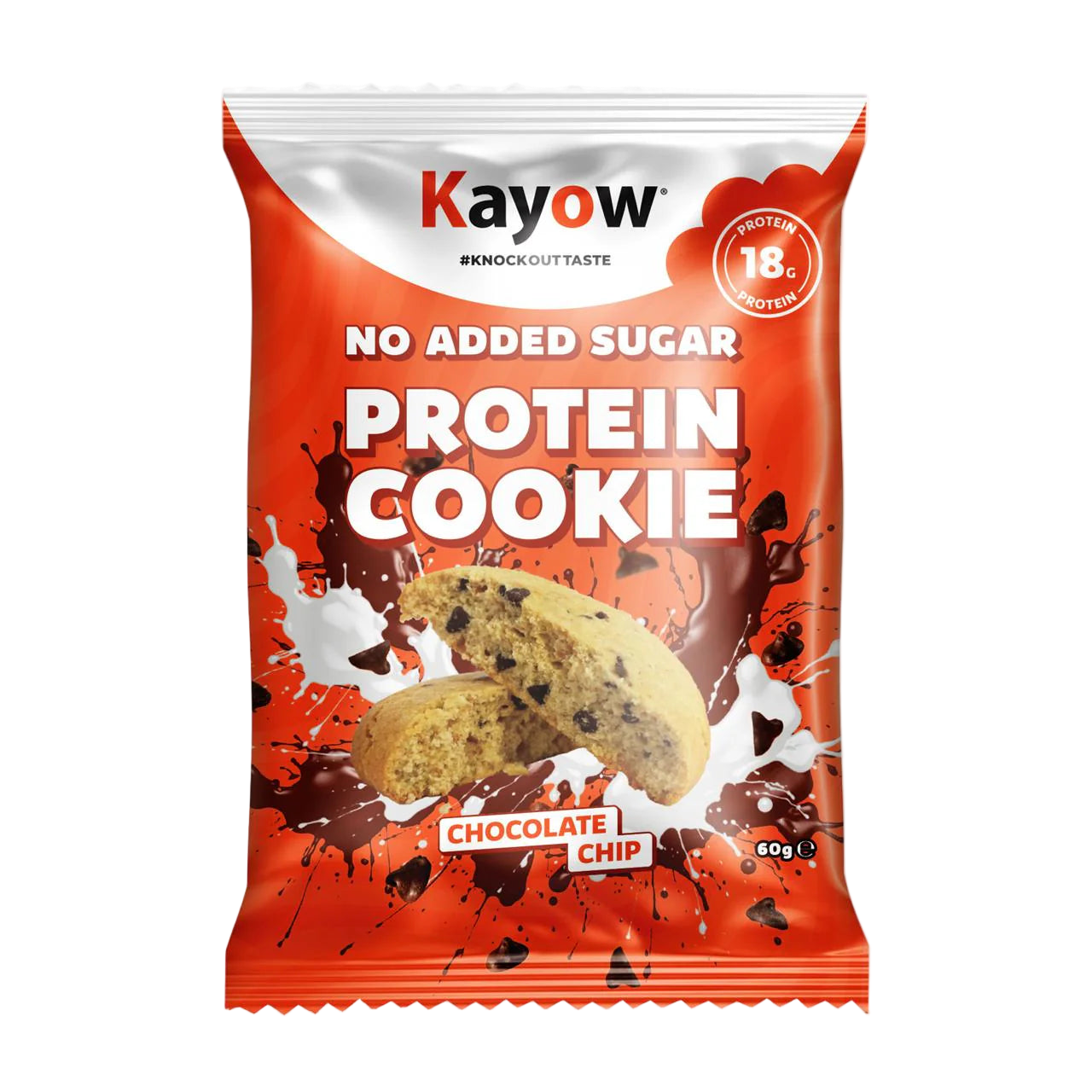 Kayow no added sugar protein cookie package on a white background