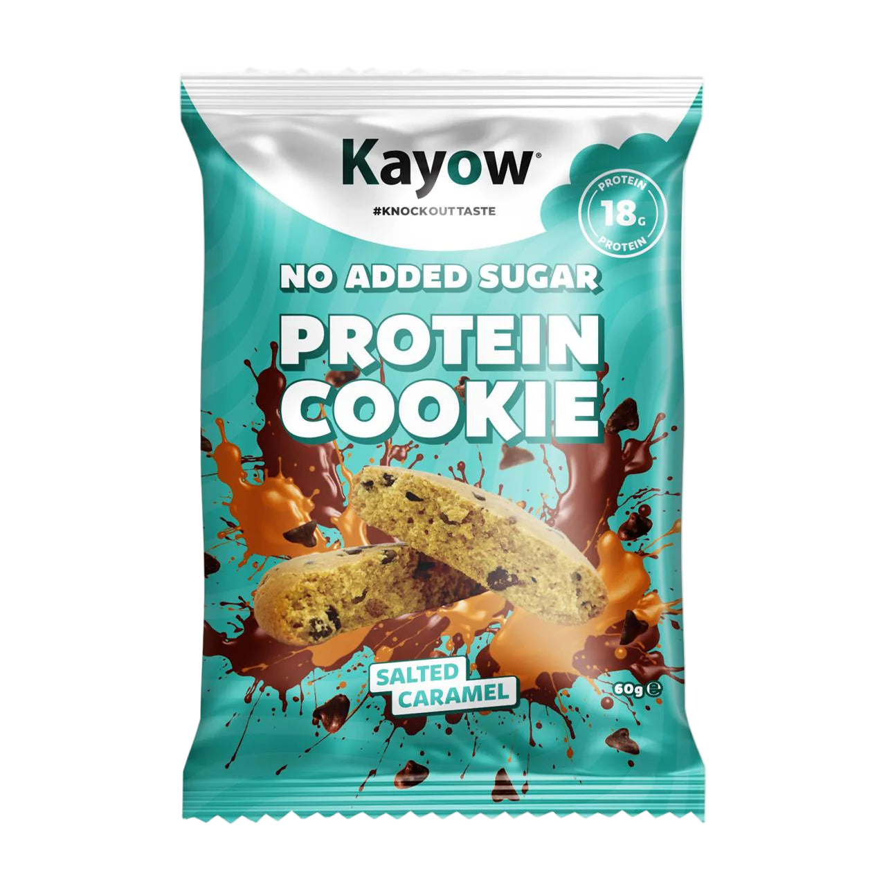 Kayow no added sugar protein cookie package on a white background