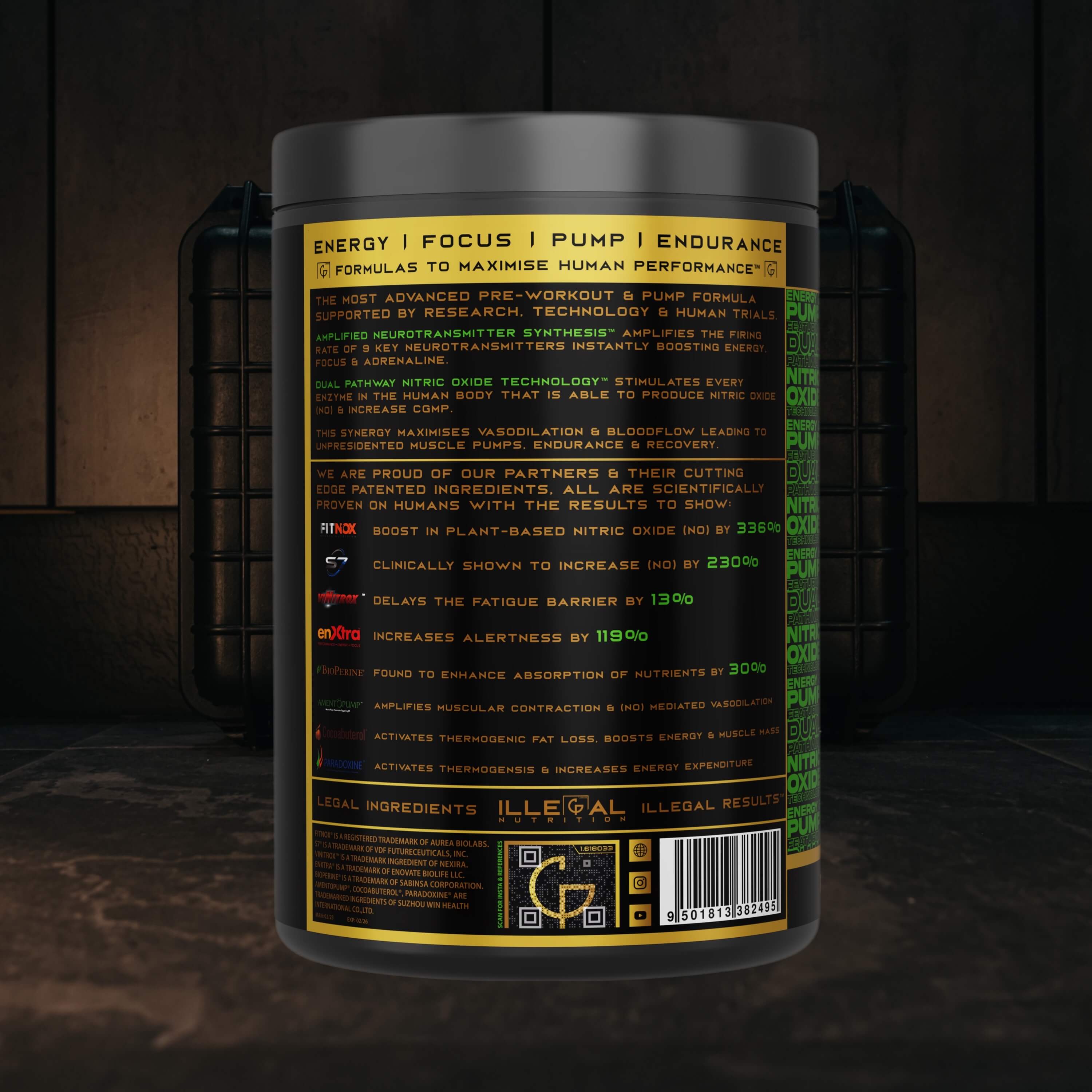 Illegal Nutrition Premium Pre-Workout (Stim + Pump) - 193g / Strawberry - Pre-Workout Powder
