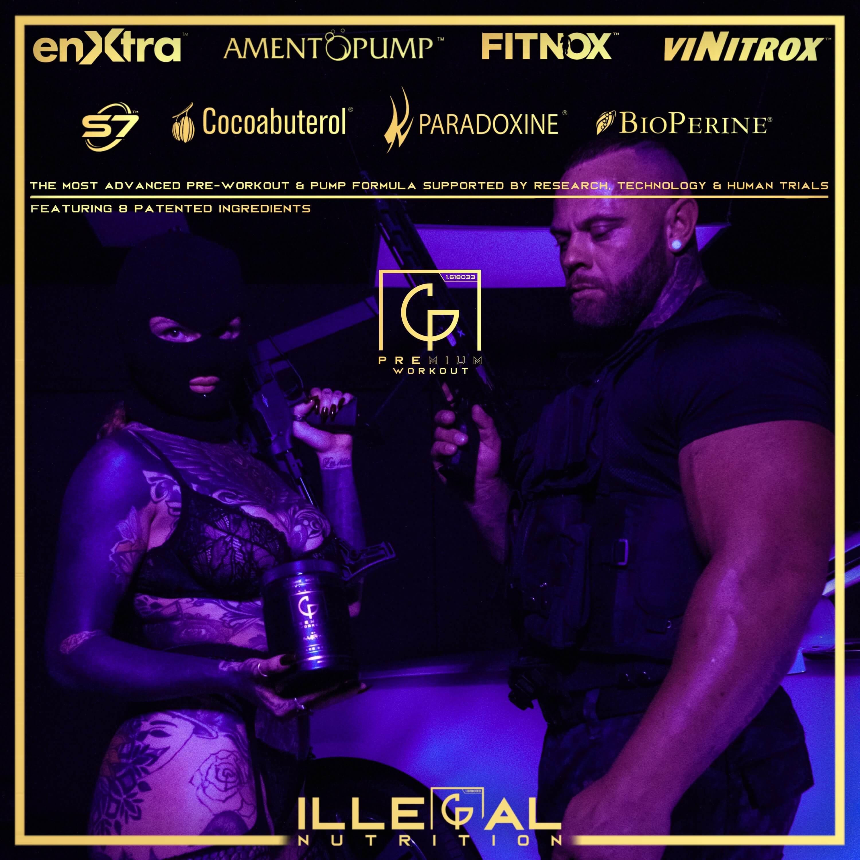 Illegal Nutrition Premium Pre-Workout (Stim + Pump) - 193g / Strawberry - Pre-Workout Powder