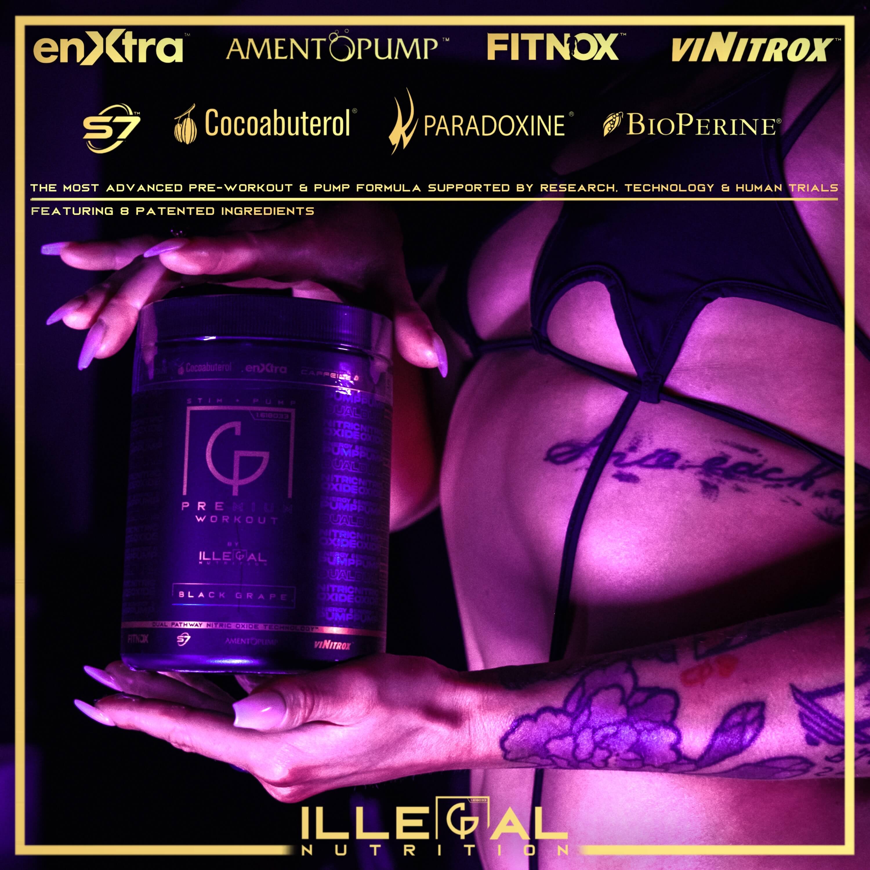 Illegal Nutrition Premium Pre-Workout (Stim + Pump) - 193g / Strawberry - Pre-Workout Powder