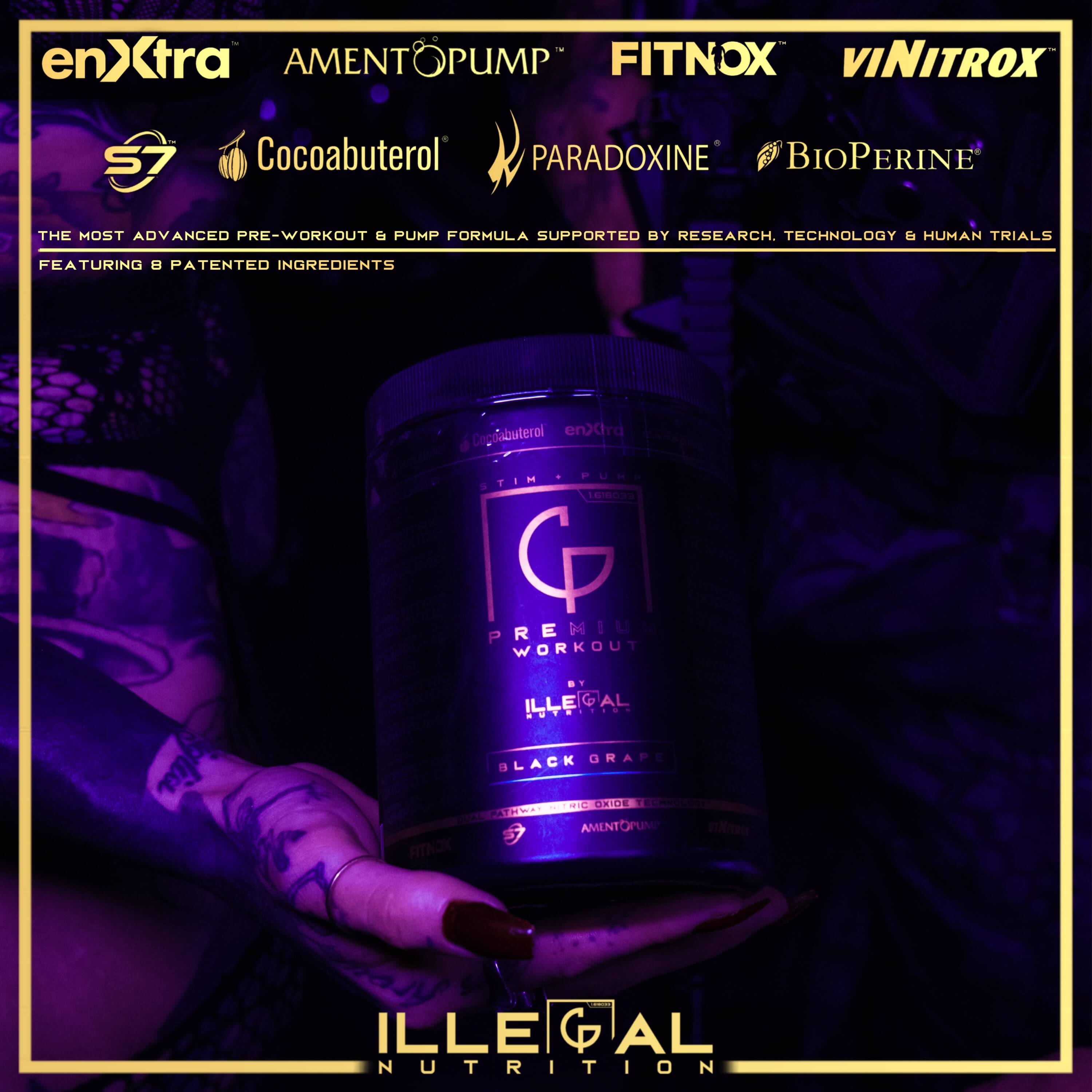 Illegal Nutrition Premium Pre-Workout (Stim + Pump) - 193g / Strawberry - Pre-Workout Powder