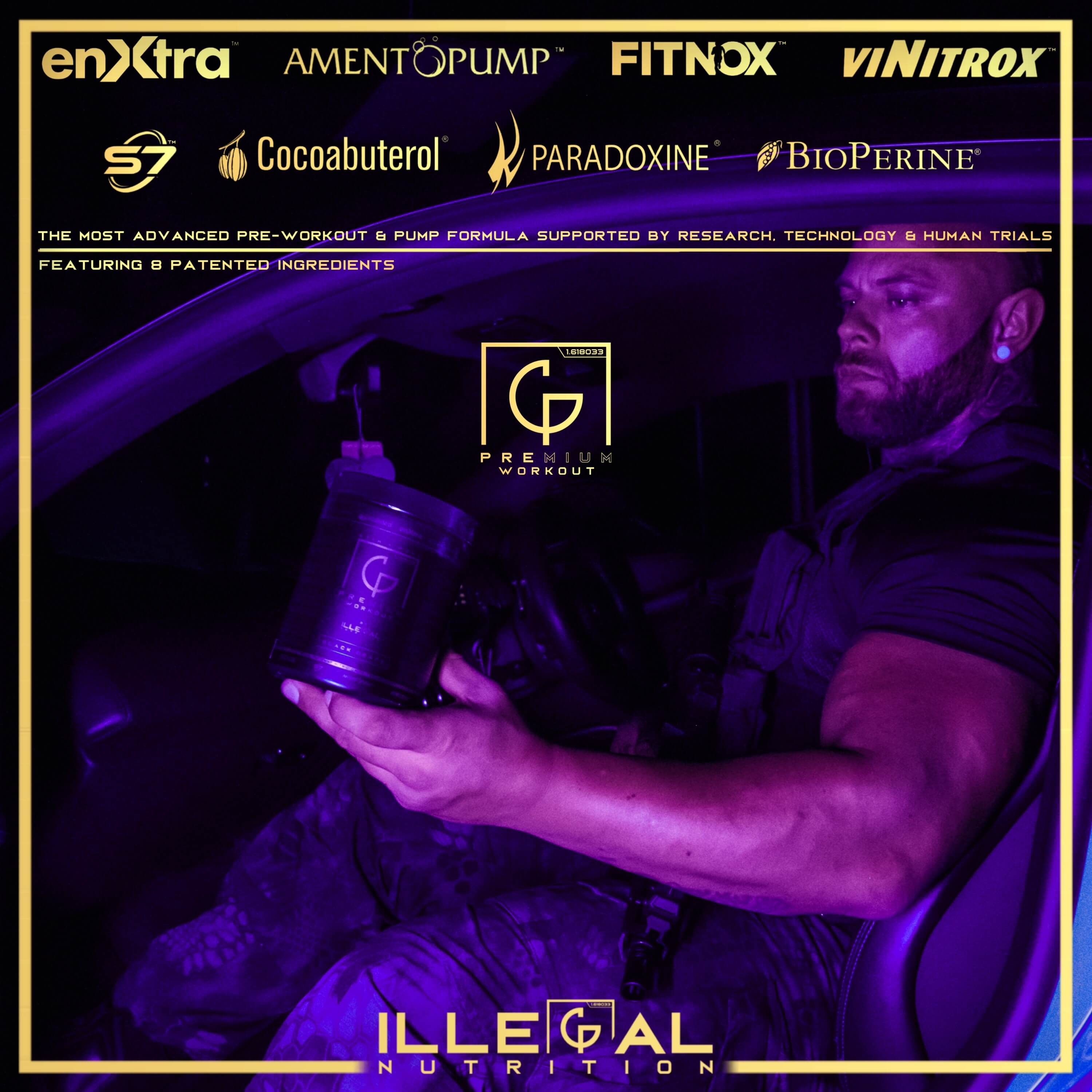 Illegal Nutrition Premium Pre-Workout (Stim + Pump) - 193g / Strawberry - Pre-Workout Powder