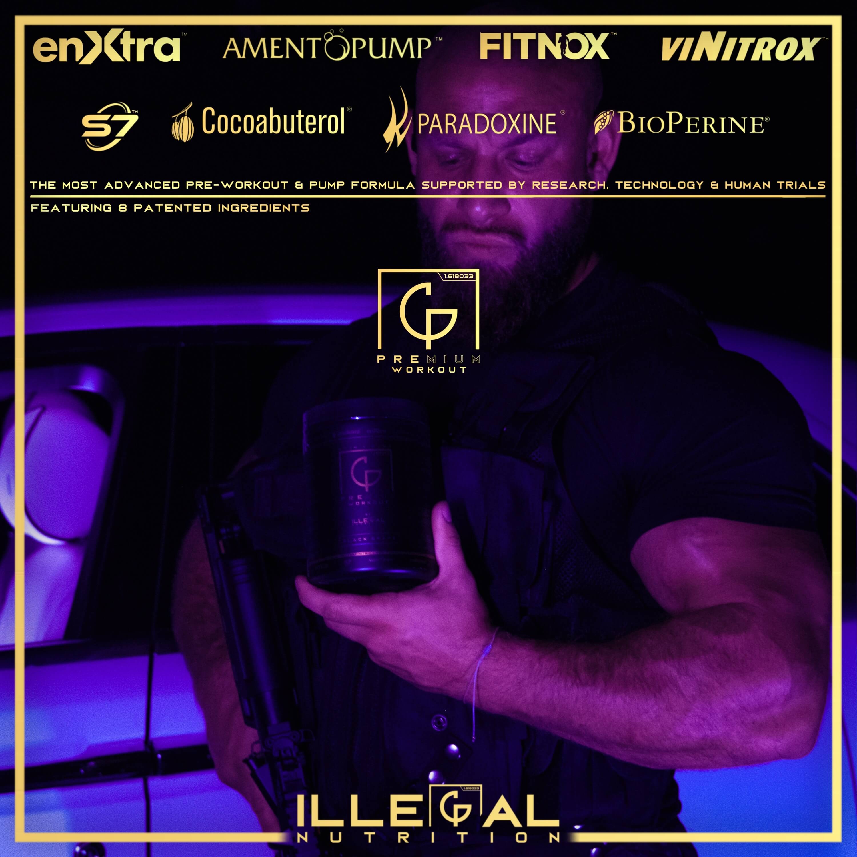 Illegal Nutrition Premium Pre-Workout (Stim + Pump) - 193g / Strawberry - Pre-Workout Powder