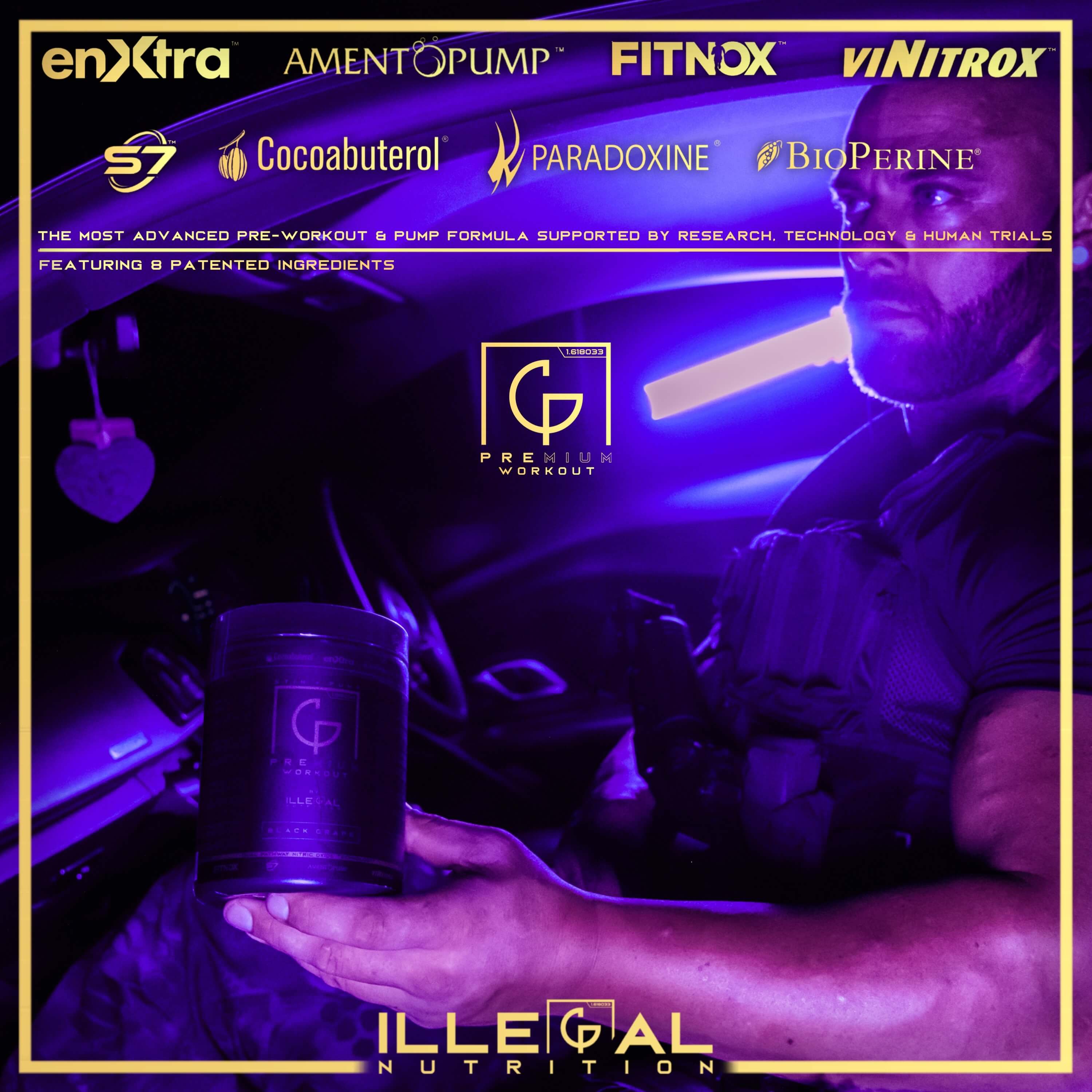 Illegal Nutrition Premium Pre-Workout (Stim + Pump) - 193g / Strawberry - Pre-Workout Powder