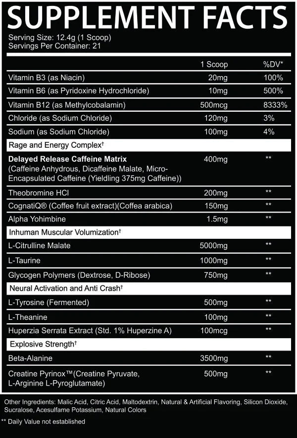 AfterDark InHuman Pre Workout - Pre-Workout Powder