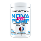 White Innovapharm NovaPump Neuro container with Snow Cone flavor dietary supplement