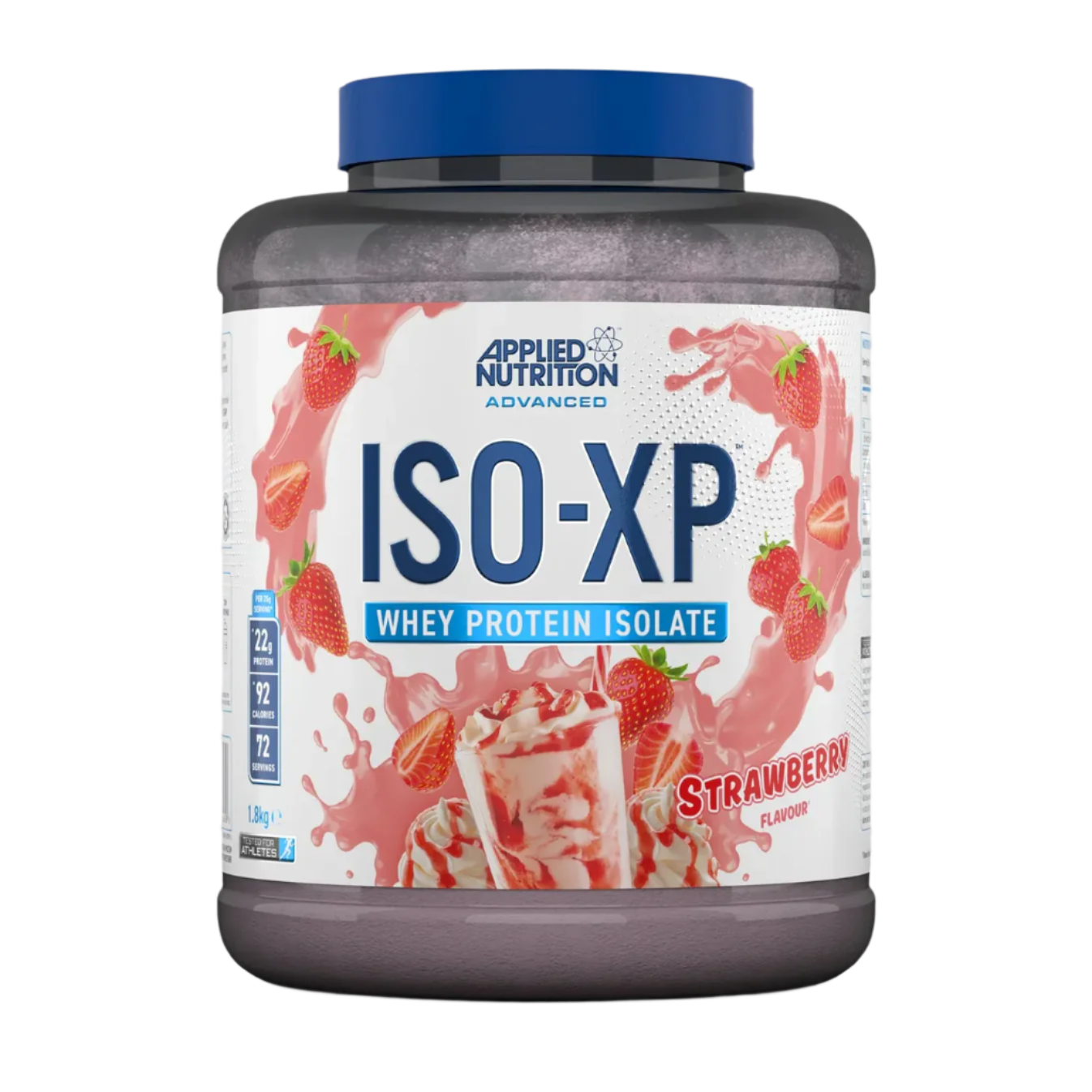 Strawberry-flavored Applied Nutrition Iso-XP whey protein isolate for easy mixing