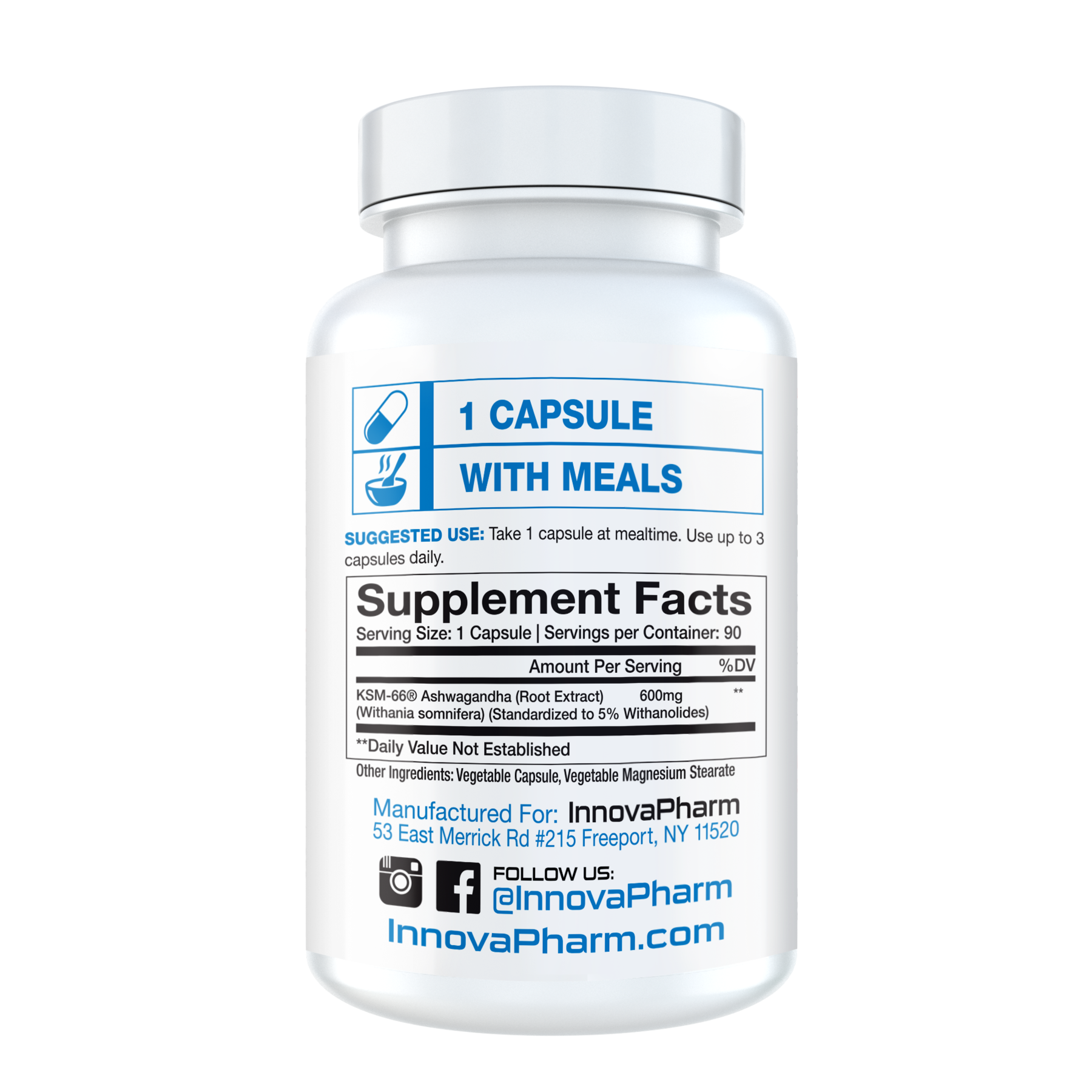 Innovapharm Ashwagandha KSM-66 - 90 Caps - Ashwagandha Capsules
