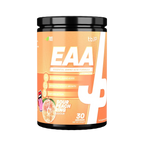 Orange-flavored Trained By JP EAA supplement tub for boost protein and essential nutrients