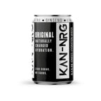 Black and white energy drink can from KAN-NRG Alkaline Ionised Hydration Water, perfect for on-the-go hydration