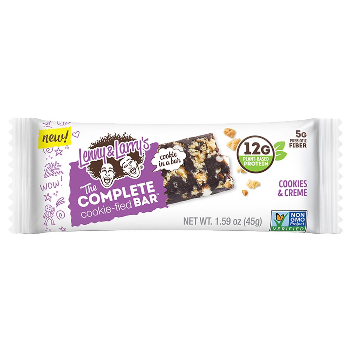 Lenny & Larry’s The Complete Cookie-fied Bar - 9x45g / Cookies & Creme - Protein Bars