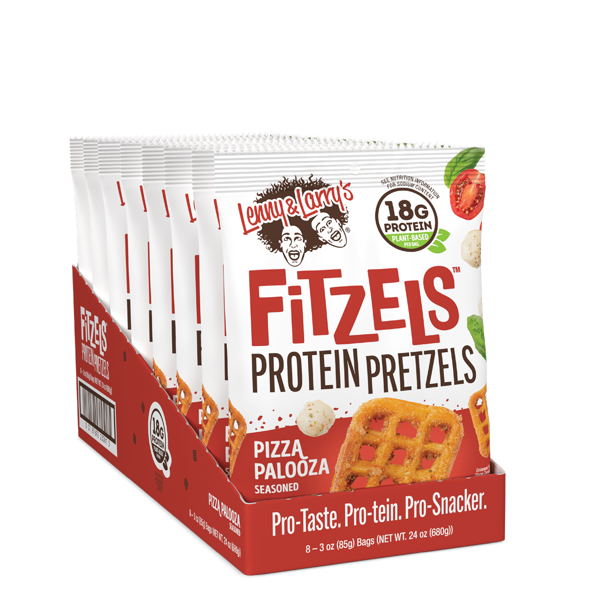 Lenny & Larry’s Fitzels - 8x85g / Pizza Pazoola - Protein Crisps