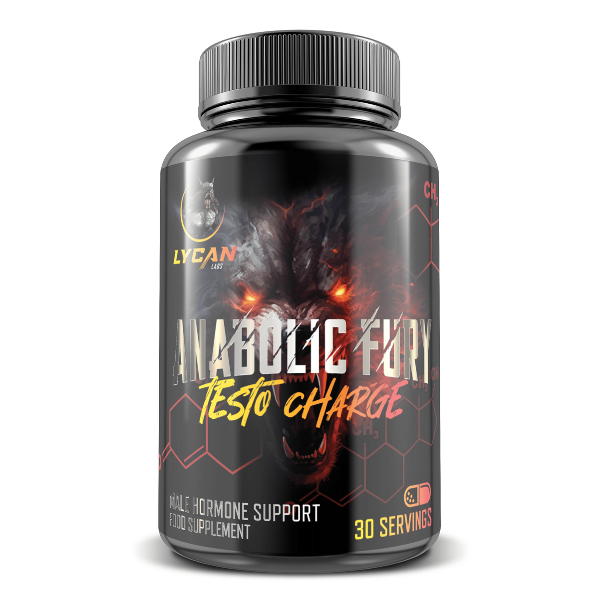 Lycan Labs Anabolic Fury Testo Charge - 60 Caps - Testosterone Boosters Powder