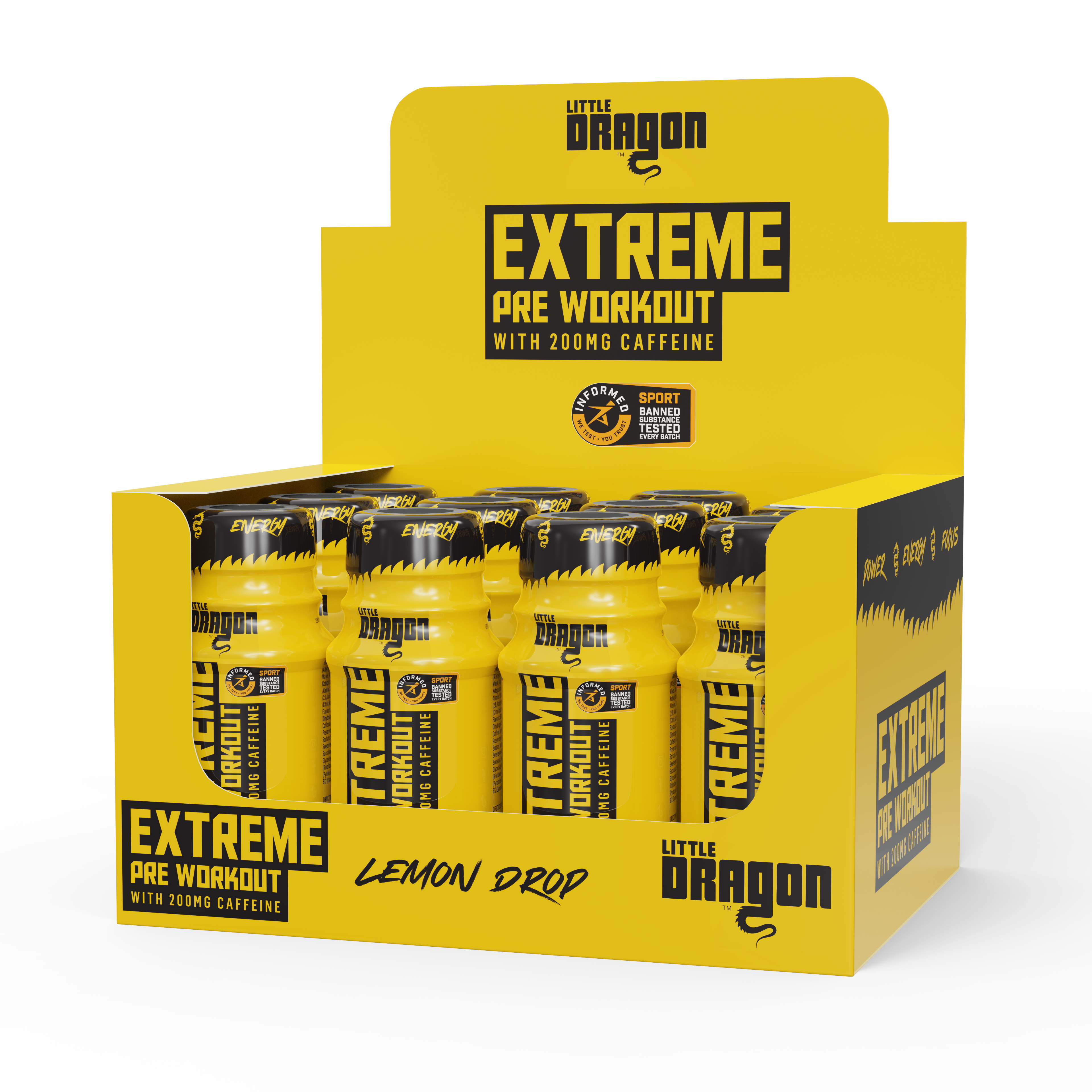 Little Dragon Extreme Pre-Workout Shot Drop - 12x60ml / Lemon - Pre-Workout Shots