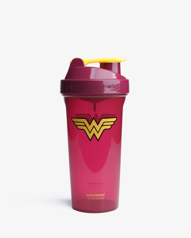 Pink and purple Wonder Woman smartshake lite comics shaker joker with yellow cap
