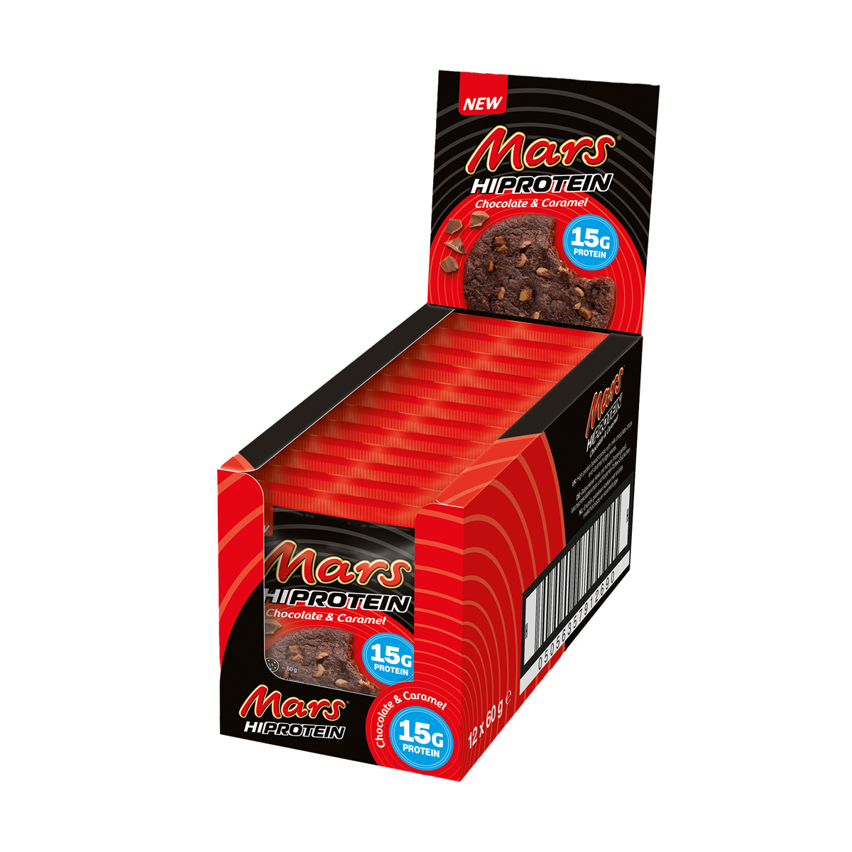 Protein Cookie Original with milk chocolate chips, 15g protein per cookie display box