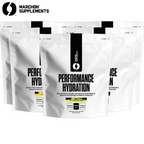 Multiple white pouches of Marchon Supplements Performance Hydration with electrolyte blend for muscle function