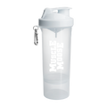 Muscle Moose Smartshake Slim 500ml leak-proof plastic shaker with white lid and metal clip
