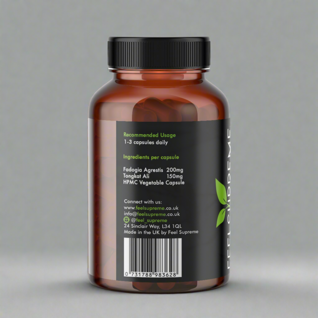 Feel Supreme Tongkat Ali And Fadogia Agrestis - 90 Veg Caps - Cognitive Support Capsules