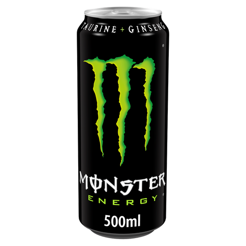 Black Monster Energy drink can with green claw mark logo for maximum refreshment