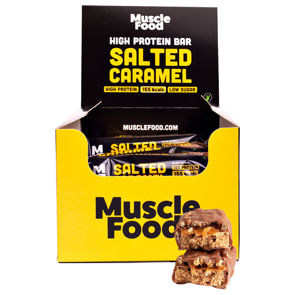 MuscleFood High Protein Bar - 12x45g / Salted Caramel - Protein Bars