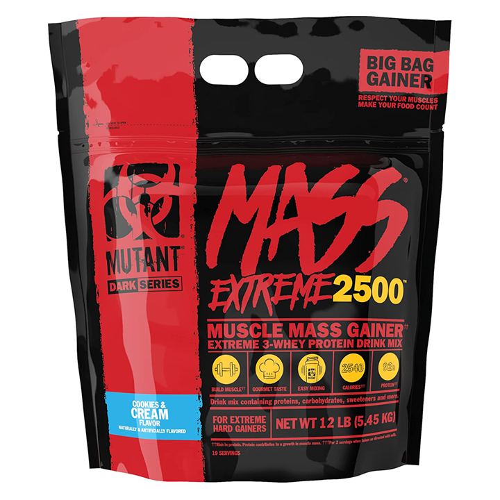 Mutant Mass Extreme 2500 - 5.45kg / Cookies & Cream - Weight Gainer Powder