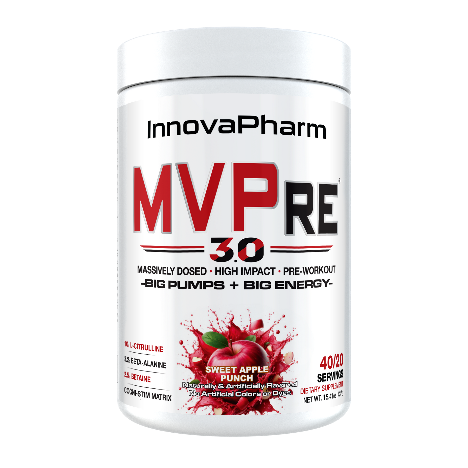 Innovapharm MVPRE 3.0 - 437g / Sweet Apple Punch - Pre-Workout Powder