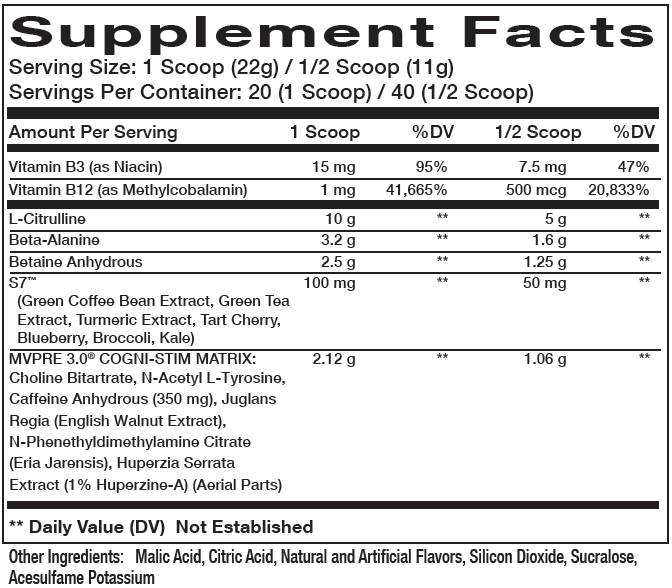 Innovapharm MVPRE 3.0 - Pre-Workout Powder