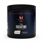 Black cylindrical container of MyProtein PRO The Creatine unflavored for power output