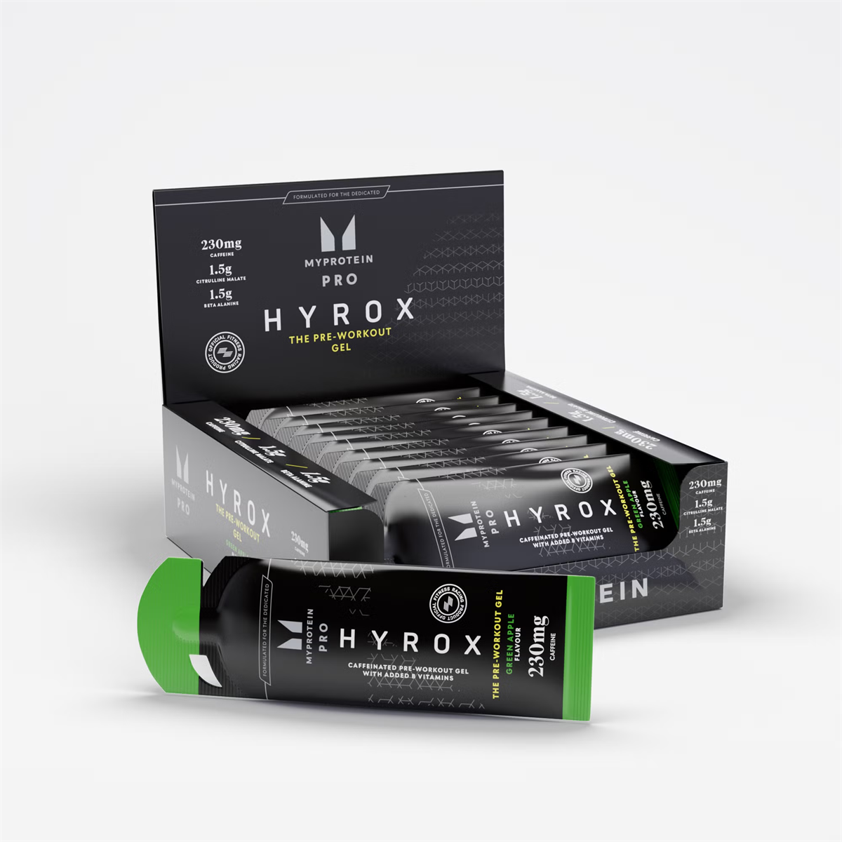 MyProtein THE Pre Workout Gel HYROX edition with citrulline malate and B12 on-the-go